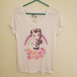 DISNEY BELLE roses and rainbows folded cap sleeve M Beauty and the Beast